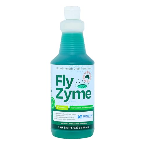Fly-Zyme Highly Concentrated Enzyme Drain Cleaner for Pipes & Fruit Flies Citronella Scented Organic Waste Degrader & Odor Neutralizer 32 fl oz