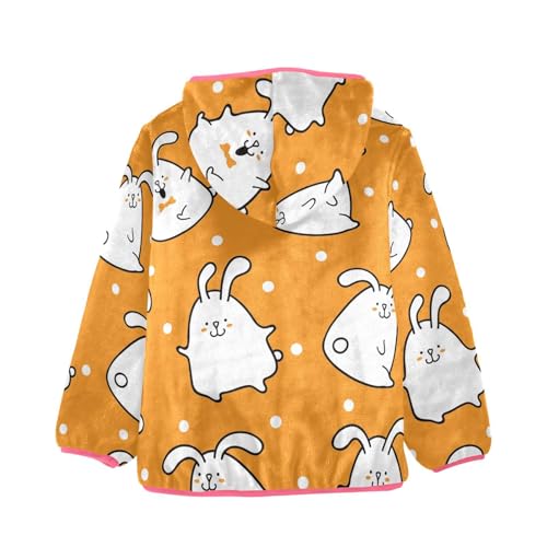 OTVEE Cute Easter Bunnie Rabbit Kids Hoodie Jacket Fall Spring Full Zip Warm Outwear Coat2