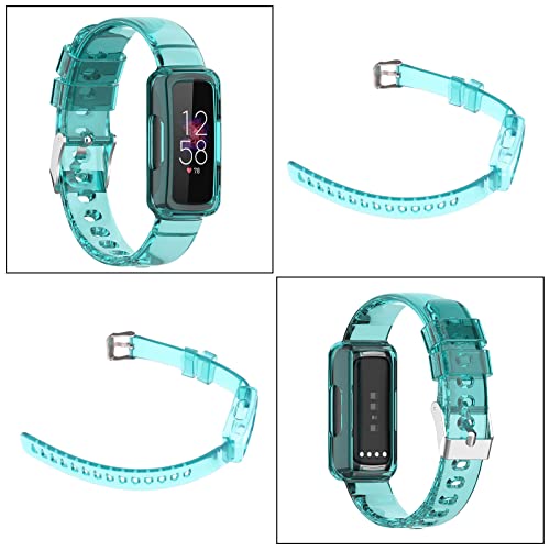 EMSea Watch Strap Compatible with Fitbit Luxe/Inspire HR/Inspire 2/Ace 2/Ace 3 Smartwatch Tracker Replacement Watch Band TPU Wristband Transparent Blue - Image 3