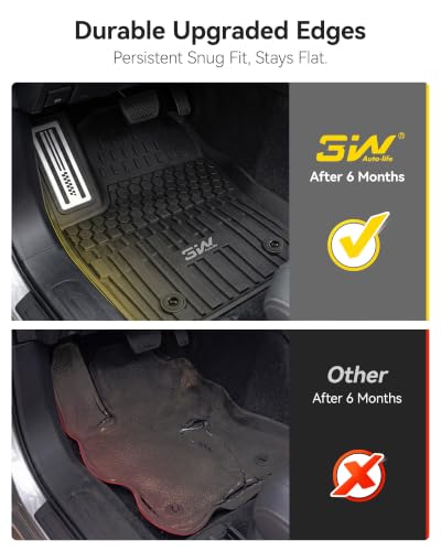 Image of 3W Floor Mats for Toyota Tacoma Hybrid 2024-2026 with Metal Pedals