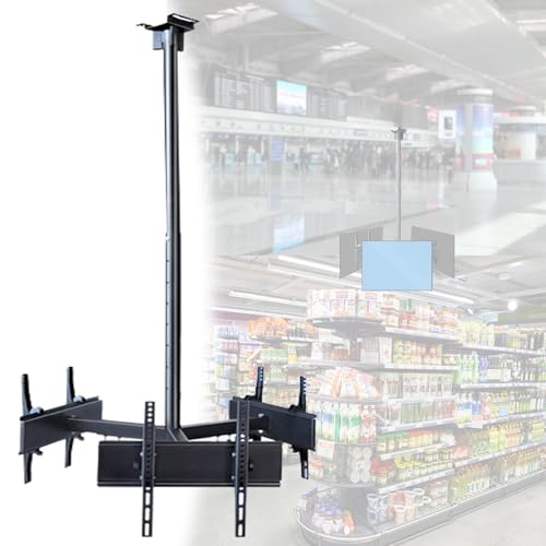 Soporte de techo ajustable para TV de 32 a 75 pulgadas, soporte colgante resistente con inclinación de ± 15°, capacidad de carga de 150 kg