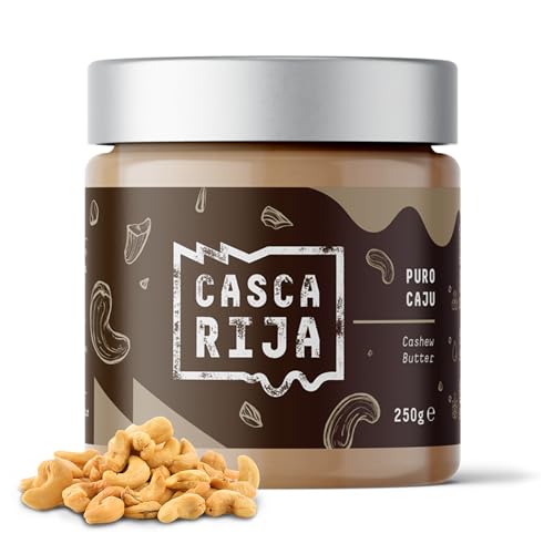CASCA RIJA: Cashewbutter 250g | 99,8% Geröstete Cashewnüsse + 0,01% Gemahlener Zimt + 0,01% Ingwerpulver | 100% Natürlich und Cremig, ohne Cashewstücke