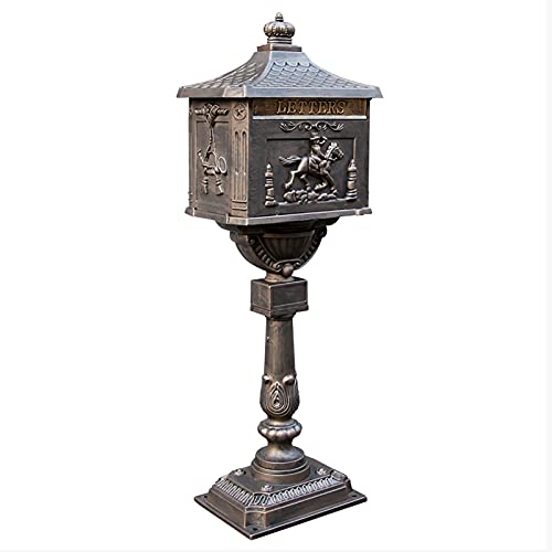 Buzón de Aluminio para Exteriores, Independiente, para Casas adosadas, Estilo Vintage, de Gran Capacidad, para periódicos y Cartas, Ideal para el hogar, la Oficina Rural.