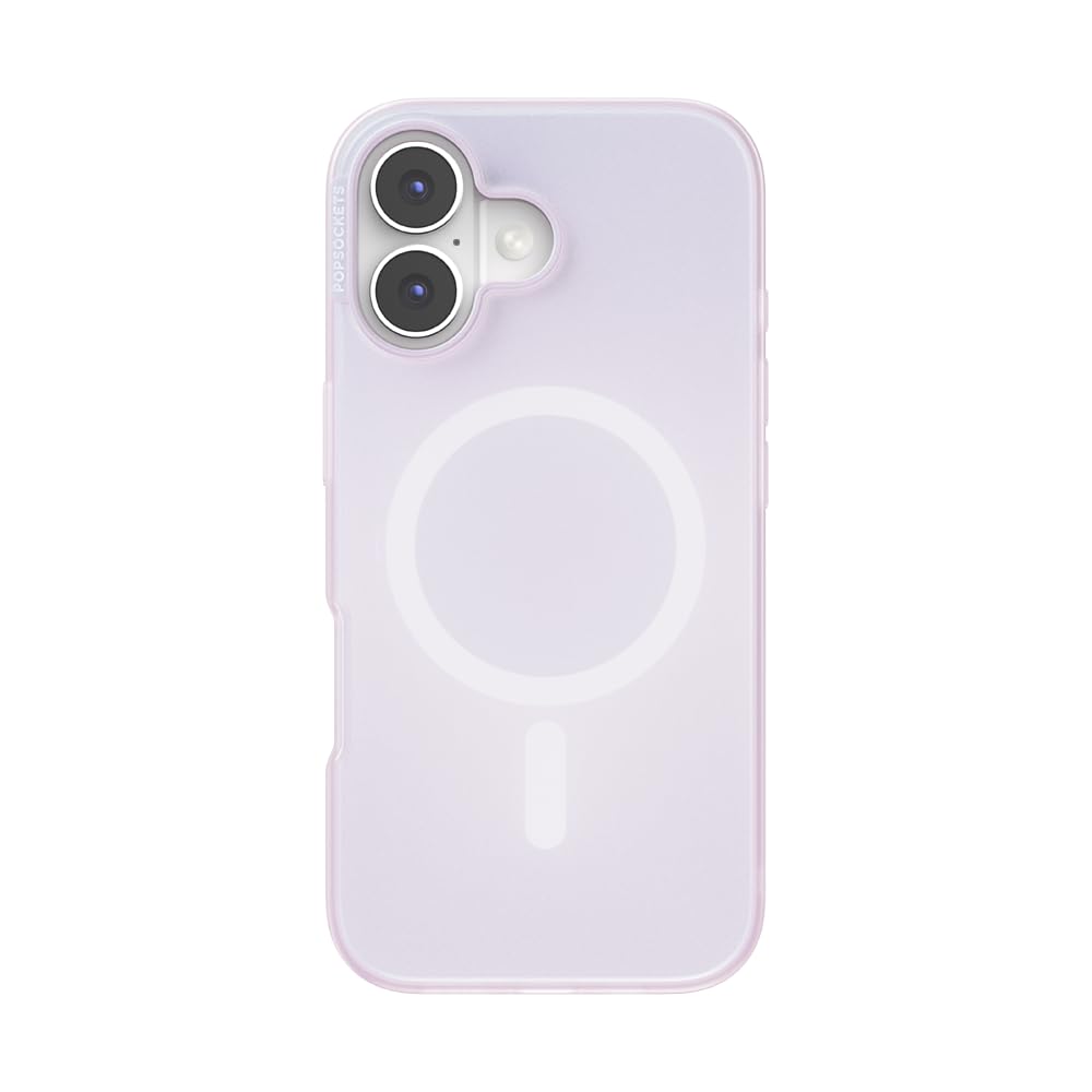PopSockets iPhone 17 Phone Case Compatible with MagSafe, for iPhone 17, Wireless Charging Compatible, Case Only - Opalescent White