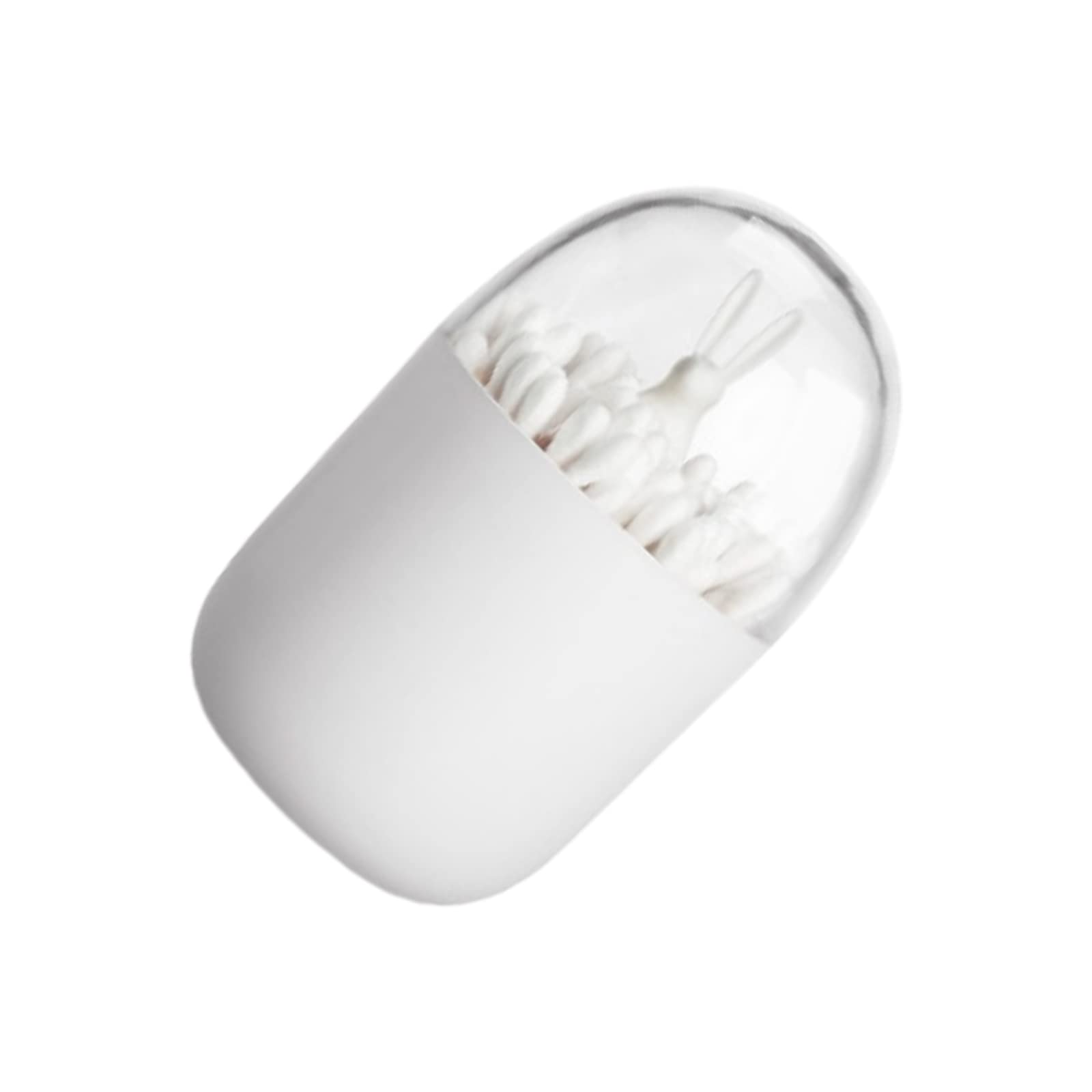 Toothpick Holder Cute White Rabbit Shape Toothpick Dispenser Multi-Purpose Cotton Bud Holder for Toothpicks Cotton Swabs Bathroom Restaurant Home