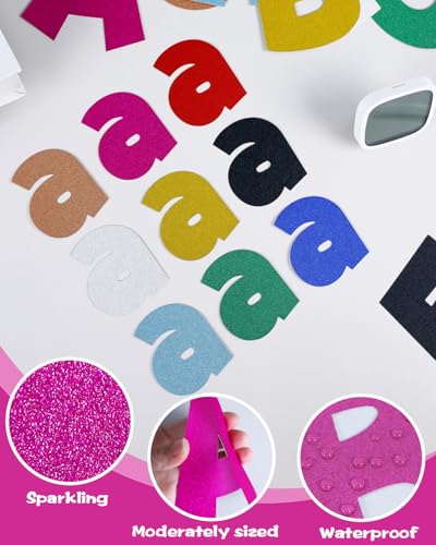 Image of 249 Pcs Glitter Bulletin Board Letters, Numbers and Punctuation 4 Inch | Cut Out Letters for Bulletin Board Decorations, Poster Board Letters Alphabet Cutouts for Classroom Wall Decor (Hot Pink)