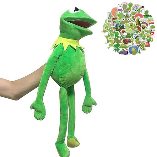 Handpuppe Kermit Der Frosch für Kinder Handpuppen Erwachsene Kermit Puppe Anime Frog Spielzeug mit 50Pcs Aufkleber