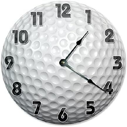 ArogGeld Reloj de bola de golf, reloj de pared grande, reloj decorativo personalizado, silencioso, sin tictac, reloj de pared de madera, funciona