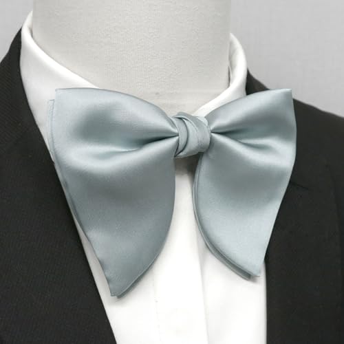 Image of Mens Bow Tie Pre Tied Oversized Bow Ties for Men Satin Bowties for Tuxedo Wedding Party Banquet