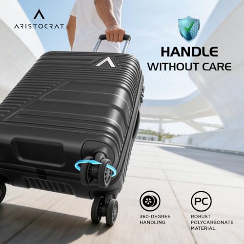 Image of Aristocrat Lineo Set of 3 Trolley 55, 65 & 75cm | S+M+L | Hard Luggage | 8-Wheel Suitcase for Travel | Combination Lock with Anti-Theft Zipper | Polycarbonate | 3 Years International Warranty (Grey)