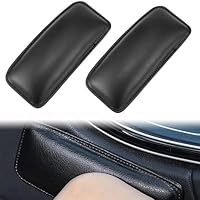 NIYATA Auto Kniepolster, 2 Stück Selbstklebendes Polster Armlehne Auto, Leder Kniekissen Auto, Leder Auto Center Console Kniekissen für Autos, Pkw, für audis, Schwarz