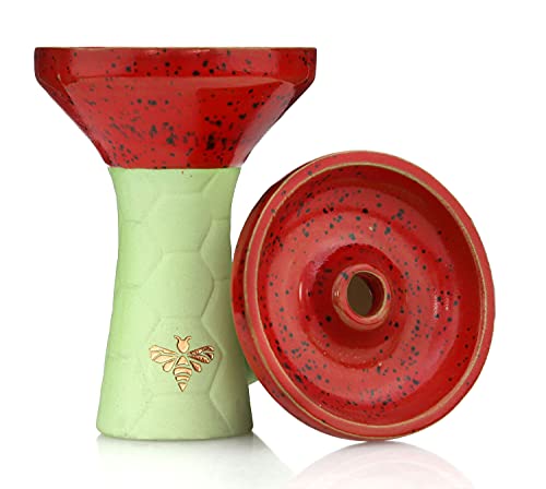 Bee Hookah Phunnel Green Shisha Kopf - Half Glazed Red Black