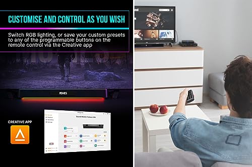 Image of Creative Sound Blaster Katana V2X 5.1 Multi-Channel Gaming Soundbar with Compact Subwoofer, 180W Peak Power, ft Tri-Amplified 5-Driver Design, Super X-Fi Technology, and RGB Lighting