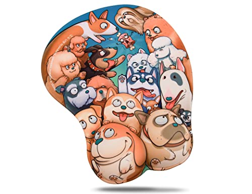 EXCO – 3D Cartoon Tapis de Souris Ergonomique avec Repose Poignet en Gel et Rembourrage Dog