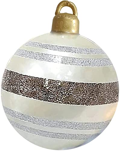 Giant Christmas PVC Inflatable Decorated Ball,Christmas Inflatable Outdoor Decorations Holiday inflatables Balls Decoration with Pump (X-Large, Decorations G)