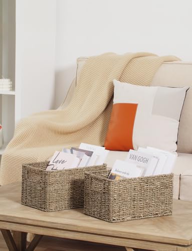 Storageworks SEAGRASS Baskets For Organizing, Wicker Baskets With Built-In Handles, Storage Basket, Seagrass Baskets thumb #4