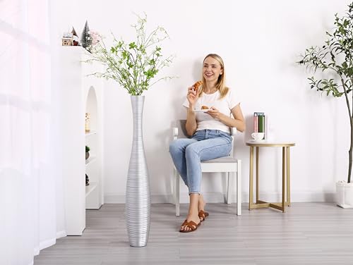 Image of Leewadee Large Floor Vase 34 inches Polyresin for Pampas Grass, Dried Flowers