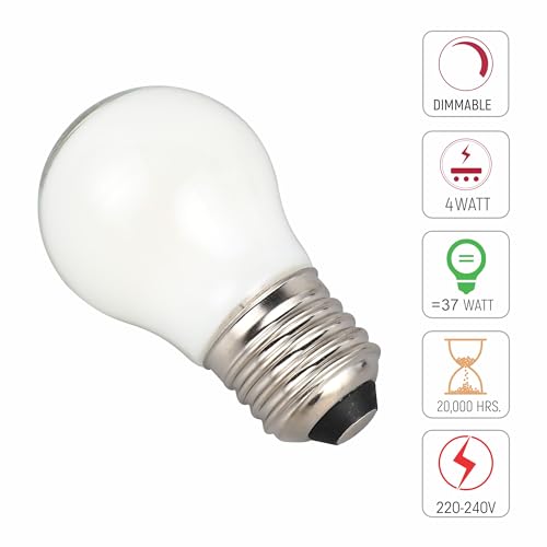 TEKLED® G45 Golf Ball DIMMABLE Filament LED Bulbs, 4000k - Cool White, 37 Watt / E27 (ES) - Image 3