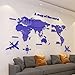 CROSYO 1 stück 3D wandaufkleber acryl Wand Dekorationen Wohnzimmer Schlafzimmer welkkarte Aufkleber wohnkultur 5 größen Einteiler tapete (Farbe : Dark Blue, Größe : XL 2.3x1.2m)