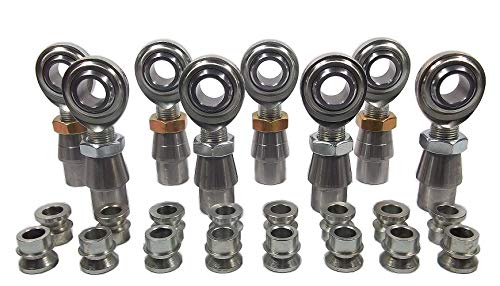QSC 3/4 X 3/4-16 Economy 4-Link Rod End Kit with 3/4-1/2 High Misalignment Spacers & Bungs .120 Wall, Rod End, Heim Joint