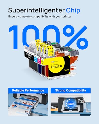 LC422XL XL LC-422XLVAL Tintenpatronen Kompatible für Brother LC422 LC-422XL Patronen für MFC-J5340DW MFC-J5345DW MFC-J5740DW MFC-J6540DW MFC-J6940DW MFC-J6540DWE (4er-Pack)