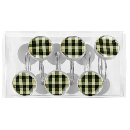 Ganchos para cortina de ducha verde azulado decorativos y duraderos 6