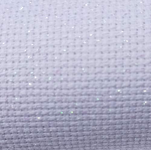 Image of 59 inch x 1 Yard 14ct Counted Cotton Aida Cloth Cross Stitch Fabric (White Opal)