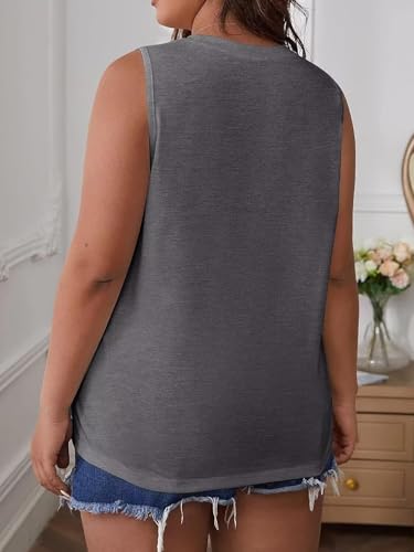 KKJ 2 Pack Womens Tank Tops Workout Tees Summer Clothes Fashion Outfits Crew Neck Sleeveless Loose Fit Fall Casual Shirts