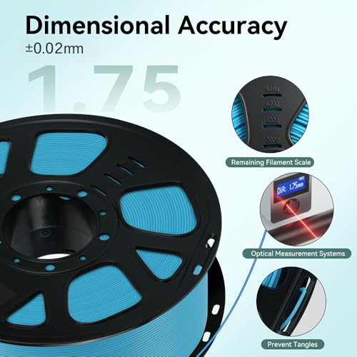 Image of Kingroon 10KG PLA Filament Bundle 1.75mm, 3D Printer Filament Bulk Dimensional Accuracy + /- 0.02mm, 10 Pack 1kg Spool(2.2lbs), Fits for Most FDM 3D Printers, Glacier Blue