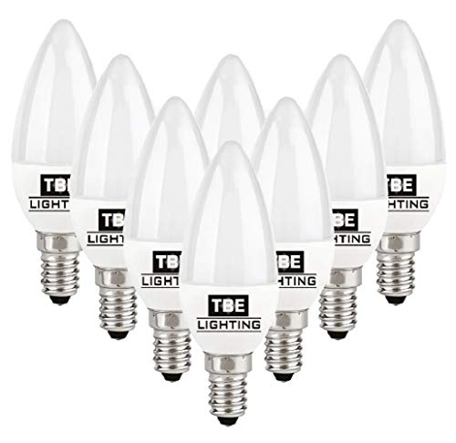 TBE Lighting LED Candle Bulbs Pack of 8 E14 SESSmall Edison Screw Base 5w Warm White 3000K 450 Lumens