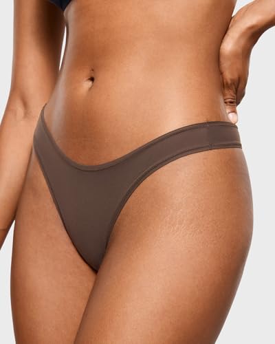 Image of INLYRIC Women's Inbarely Soft Thong - No Show Sexy Panties Breathable V-waisted Ladies Underwear 3 Pack