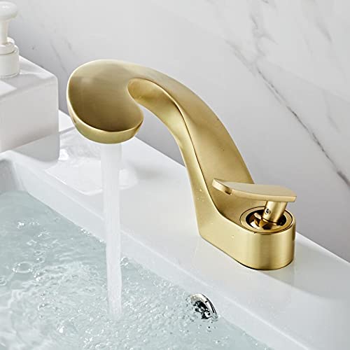 Robinet de salle de bain design chrome et or Bathalon F8151 mitigeur eau chaude froide luxe