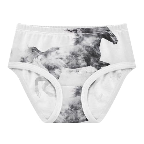 Wild Horse Black White Toddler Girl Undies, Girls Panties, 2T–8 Years