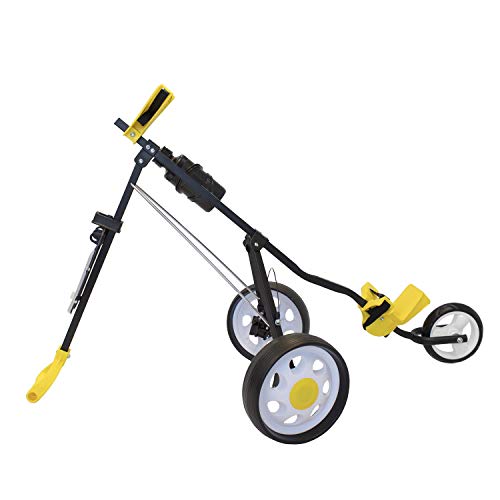 Pro-Rider-Carrito-de-Golf-3-Ruedas-con-Empuje-Manual-de-3-Ruedas-Negro-y-Amarillo