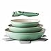 Redchef Set di Padelle da 6 pezzi con Manico Rimovibile, Padella in Ceramica con Antiaderente in Granito, Adatto All’Induzione, Padella 20, 24, 28 cm, Salvaspazio, Senza Ptfe & Pfoa & Pfas, Verde immagine