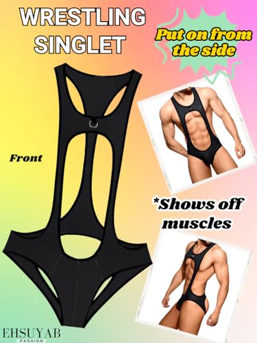 Men's Lingerie, Wrestling Singlet Thong Underwear, Sexy Party Outfit2