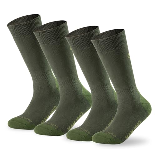 Tactical Boot Socks for Men, Mid-Calf, Cushioned, Moisture-Wicking & Quick-Dry, Athletic Support, 2-Pack
