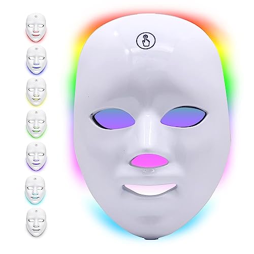 Image of Welocity Wireless Led Face Mask Light Therapy, 7 Led Light Therapy Facial Skin Care Mask, Blue & Red Light for Acne Photon Mask, Korea PDT Technology for Acne Reduction
