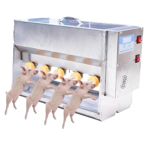 ZyKnaurral Comedero Automático para Lechones con Calefacción Ajustable, Estación De Alimentación para 10/14 Lechones, con Sonido De Cerda, para La Cría De Lechones, Corderos Y Terneros. 10Nipples