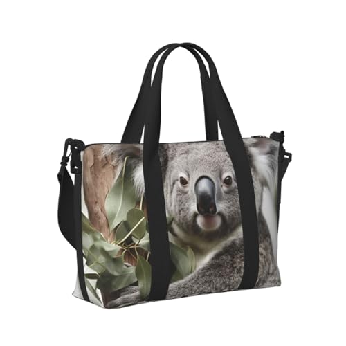 Travel Duffel Bag for Men Gym Bag, Koala Luggage Bag with Shoulder Strap, Large Gym Tote Bag for Women, Weekender Overnight Bag, Foldable Carry on Bag for Airplane2