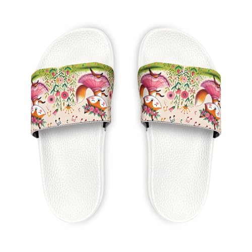Youth Sandals, Urban Camo Colorful Foxy Lady Sandals with Removable Straps - Summer Footwear for Kids, Fun Slip-On Slides,