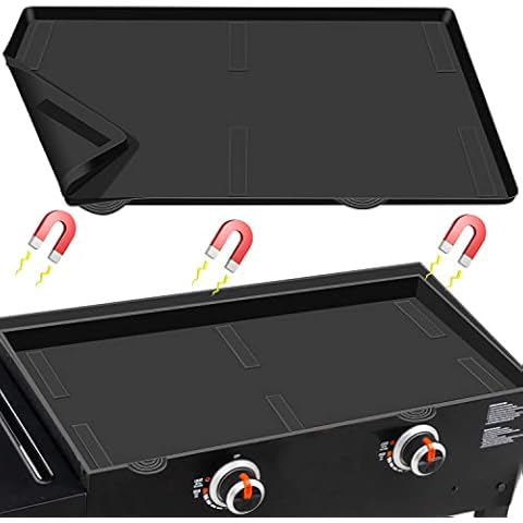 28 inch Griddle Mat Silicone for Blackstone, Magnetic Protective Cover for Blackstone Mats Griddle Top Covers Protector Outdoor-Black Cover