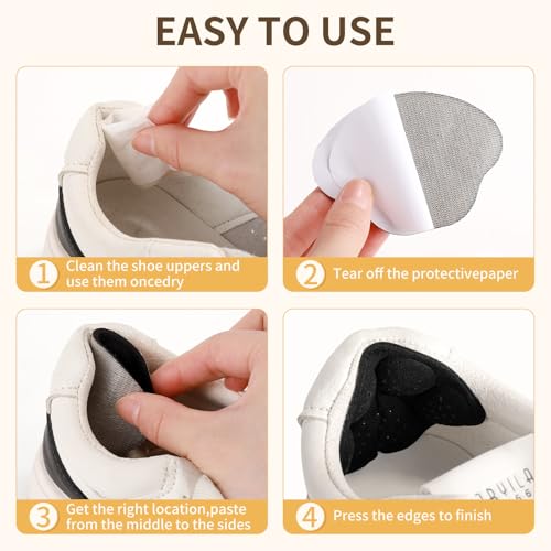 Image of 4 PRS 4D Cushioned Heel Grips - Pads for Big Shoes (Multi) | 4D non-slip massage pads designed to prevent heel slipping and blisters. Premium inserts for loose shoes too big.