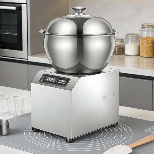 Impastatrice verticale, impastatrice professionale da 1800 W, impastatrice a spirale in acciaio inox con comandi touch e timer per impasti per pizza, pane e pasticceria, capacità 5/8 kg.