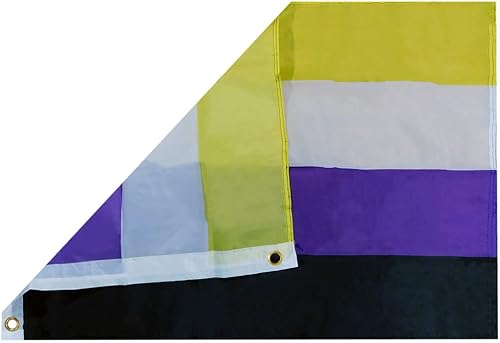 Miniatura 2 de Trade Winds No binario Pride LGBTQIA - Ojales de bandera de nailon 68D de alta calidad, resistentes a la decoloración, 2 x 3 pies, multicolor