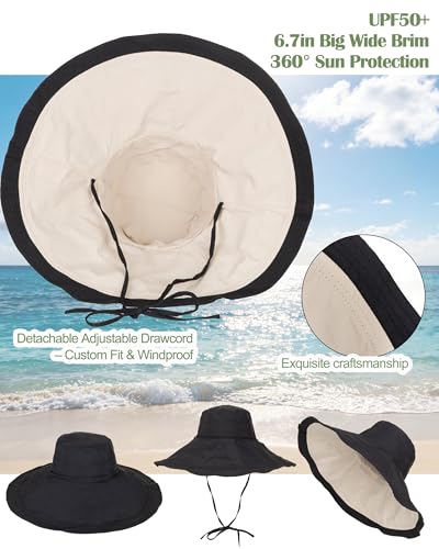 Sombrero de ala ancha reversible para mujer miniatura 4