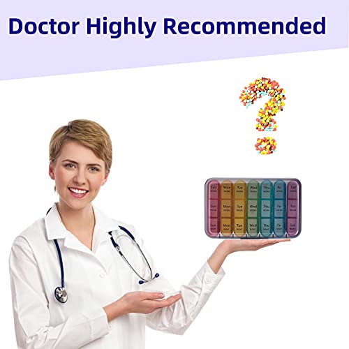 Pill Organizer 3 Times A Day - Weekly Pill Organizer 3 Times A Day - Large Pill Box 7 Day Medicine Organizer Pill Case, Pill Box Organizer Container, Daily Pill Box 3 Times A Day, To Hold Vitamins #TOP7