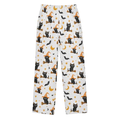 Broom Cats and Bats Boys Pants for Kids Jogger Pants with Pockets S