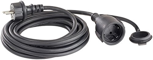 Verlängerungskabel Strom: Verlängerungskabel für den Außenbereich (IP44), 5 m, schwarz (Verlängerungskabel Outdoor)
