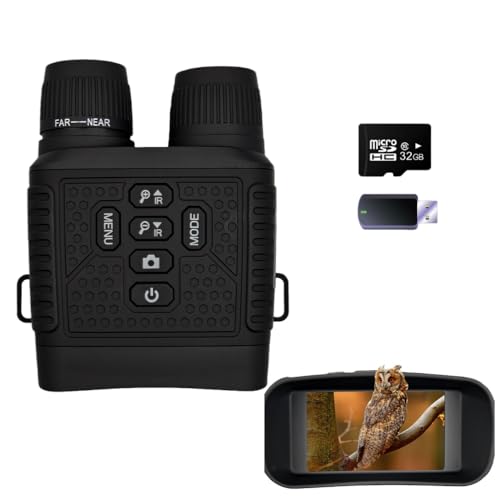 Prismáticos de visión nocturna por infrarrojos 4K con zoom de 10x, visión nocturna para caza, camping (NVG), función de imagen térmica recargable, regalo electrónico para hombres (marido/padre)
